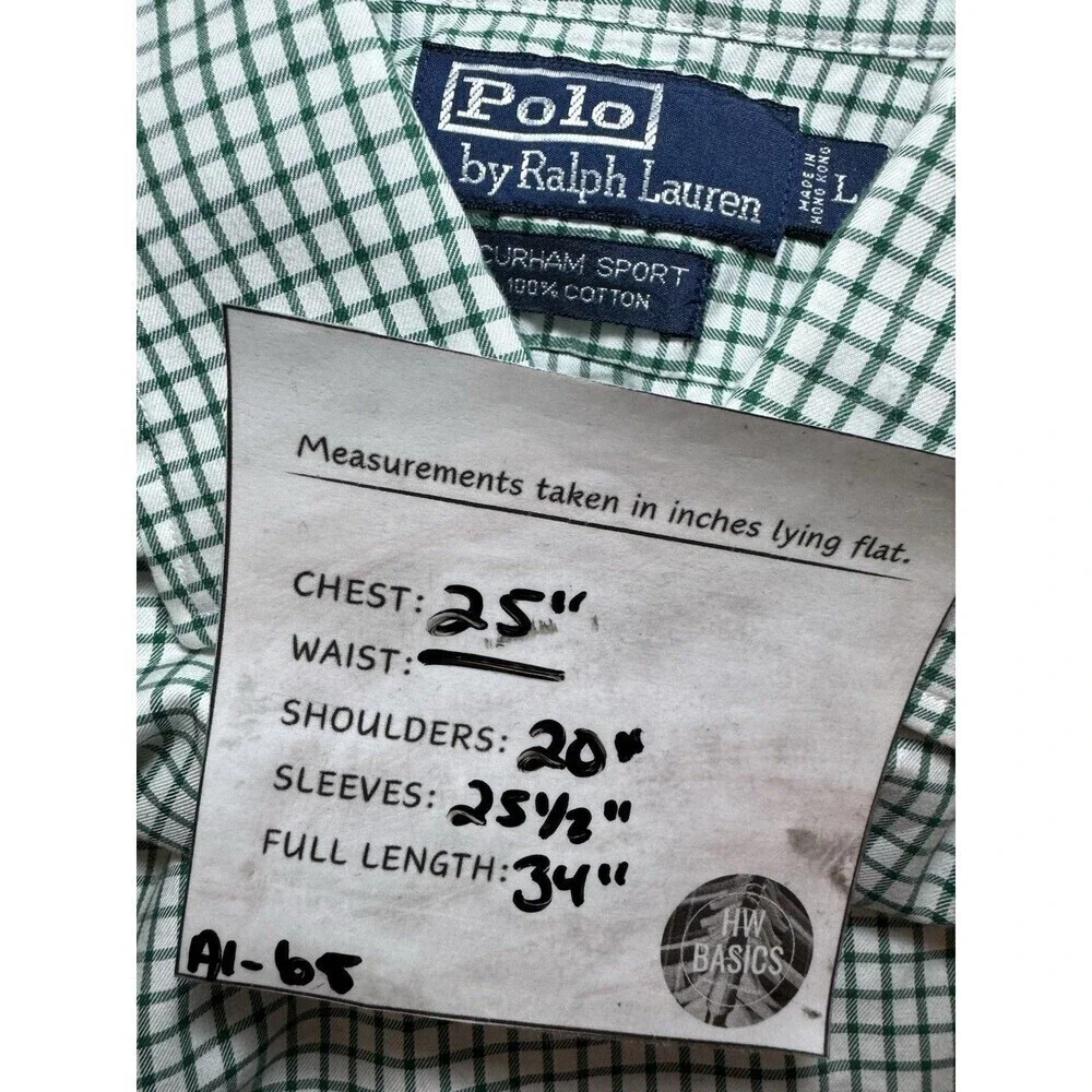 Polo Ralph Lauren Shirt Mens Large Plaid Long Sleeve Casual Classic